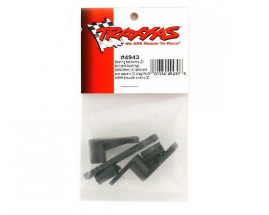 Traxxas Steering bellcranks (2)/ bellcrank bushings (5x8x2.5mm) (4)/ bellcrank post spacers (2)/ draglink/ 3x8mm shoulder screws (2) — image 3 of 3