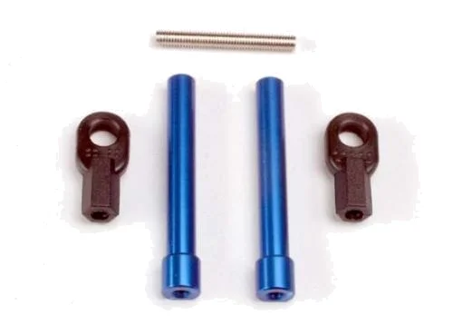 Traxxas Bellcrank posts Aluminium (2)/ steering link threaded rod (3x25mm)/ long rod ends (2) — image 2 of 3