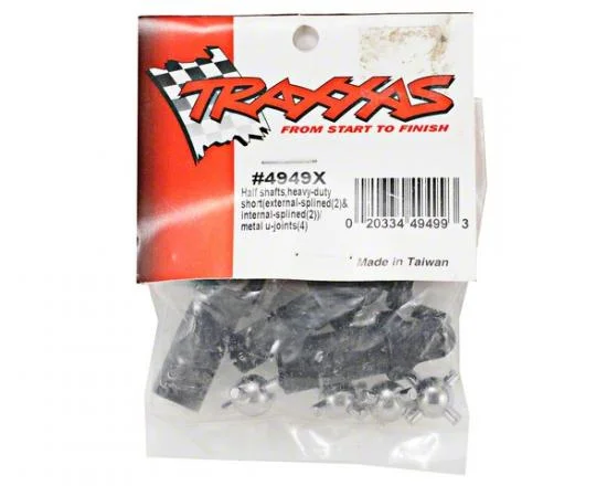 Traxxas Half shafts short (heavy duty) (external-splined (2) internal-splined (2)/ metal U-joints (4) — image 3 of 3