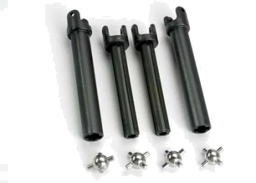 Traxxas Half shafts long (heavy duty) (external-splined (2) internal-splined (2)/ metal U-joints (4) — image 2 of 3