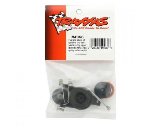 Traxxas Fuel tank rebuild kit (contains cap foam washer o-ring upper/lower retainers screw spring and screw pin) &mdash; image 3 of 3