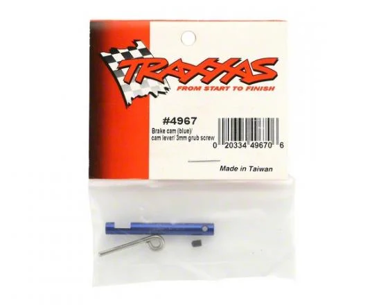 Traxxas Brake cam (blue)/ cam lever/ 3mm set screw &mdash; image 2 of 2