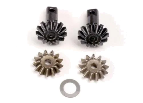 Traxxas Diff gear set: 13-T output gear shafts (2)/ 13-T spider gears (2)/ spider shaft (1)/ 6x10x0.5mm PTFE-coated washer (1) — image 2 of 3