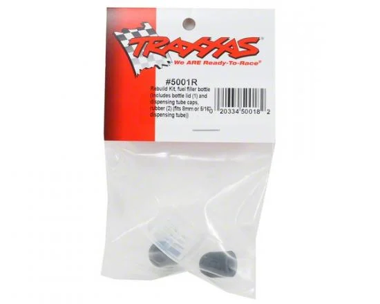 Traxxas Rebuild kit fuel filler bottle (includes bottle lid (1) and dispensing tube caps rubber (2) (fits 8mm or 5/16 dispensing tube) &mdash; image 2 of 2