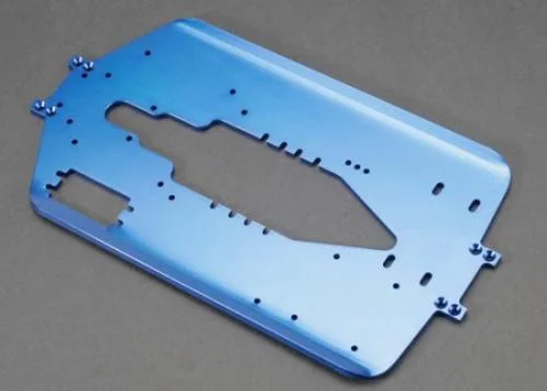 Traxxas Chassis T-MAXX long wheelbase (extended 30mm) (6061-T6 Aluminium 4.0mm) (blue anodized) — image 2 of 3