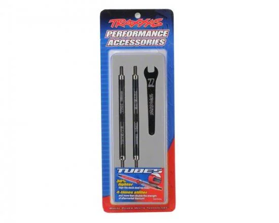 Traxxas 7075-T6 black-anodized Aluminium TUBES toe links stronger than titanium (112mm front) (2)/ rod ends (4)/ Aluminium wrench (1) (For MAXX models w/sealed pivot ball suspension 3.8 wheels) — image 2 of 2
