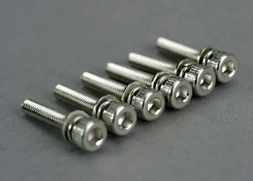 Traxxas Screws 3x15mm cap-head machine (hex drive) (with split and flat washers) (6) — image 2 of 3