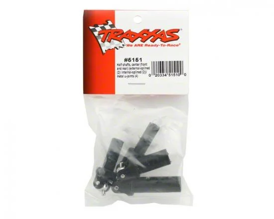 Traxxas Half shafts center (front and rear) (external-splined (2)/ internal-splined (2)/ metal U-joints (4) — image 3 of 3