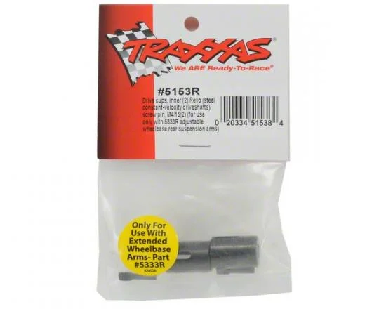 Traxxas Drive cups inner (2) Revo (steel constant-velocity driveshafts)/screw pin M4/15(2) (for use only with 5333R adjustable wheelbase rear suspension arms) &mdash; image 3 of 3