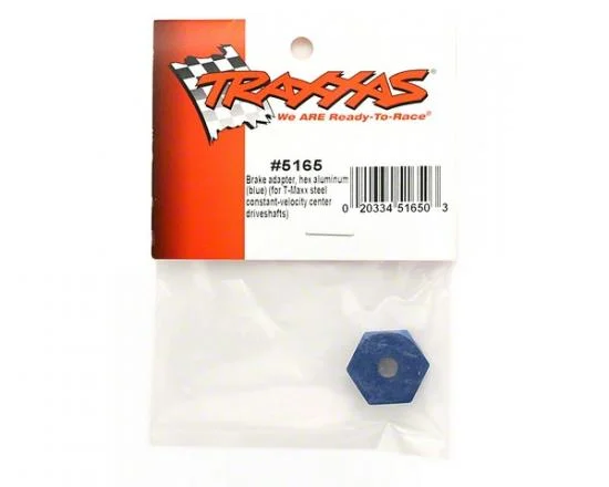 Traxxas Brake adapter hex Aluminium (blue) (for T-MAXX steel constant-velocity center driveshafts) — image 2 of 2