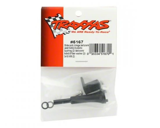 Traxxas Slide carb linkage bellcrank post/ 5x8x2.5 plastic bushing (2)/ bellcrank/ 5x8x0.5 fiber washer (2)/ 3x10 WM — image 3 of 3