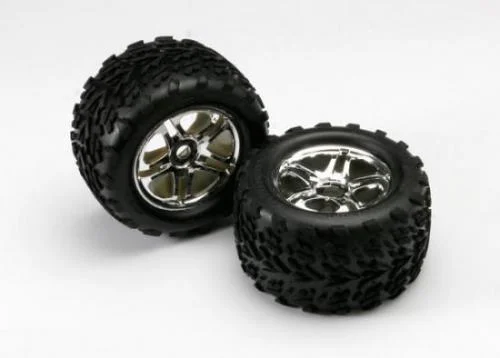 Traxxas Talon Tyres Pre Mounted on 17mm Hex Chrome Wheels (2) — image 2 of 3