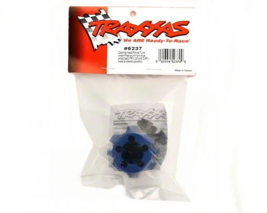 Traxxas Cooling head PowerTune (machined Aluminium blue-anodized) (TRX 2.5 and 2.5R)/ head protector (plastic) — image 3 of 3