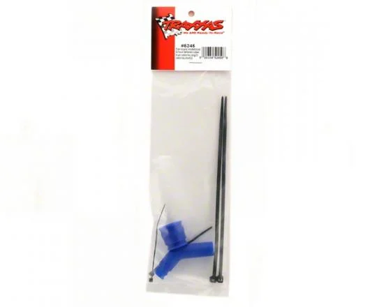 Traxxas Pipe coupler molded (blue)/ exhaust deflecter (rubber blue)/ cable ties long (2)/ cable ties short (2) &mdash; image 3 of 3