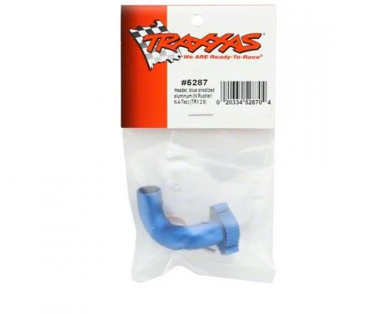 Traxxas Header blue-anodized Aluminium (for rear exhaust engines only) (TRX 2.5 2.5R 3.3) — image 3 of 3