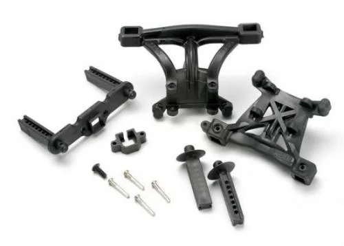 Traxxas Body mounts front rear/ body mount posts front rear/ 2.5x18mm screw pins (4)/ 4x10mm BCS (1) &mdash; image 2 of 3