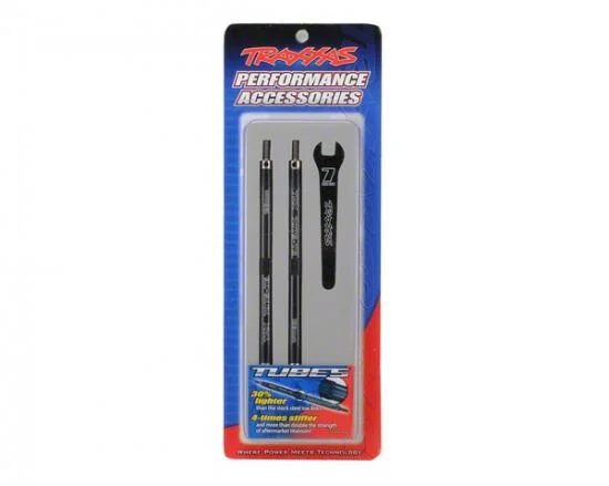 Traxxas 7075-T6 carbon black Aluminium TUBES toe links (128mm fits front or rear) (2)/ rod ends rear (4)/ rod ends front (4)/ wrench (1) — image 2 of 2