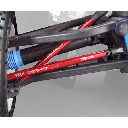 Traxxas 7075-T6 red-anodized Aluminium TUBES toe links (128mm fits front or rear) (2)/ rod ends rear (4)/ rod ends front (4)/ wrench (1) — image 5 of 5