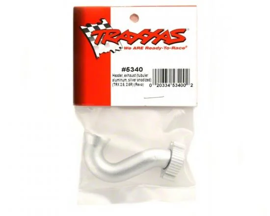 Traxxas Revo Exhaust Header / Manifold (tubular Aluminium silver-anodized) (TRX 2.5 2.5R) — image 3 of 3