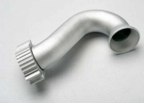 Traxxas Revo Exhaust Header / Manifold (tubular Aluminium silver-anodized) (TRX 2.5 2.5R) — image 2 of 3