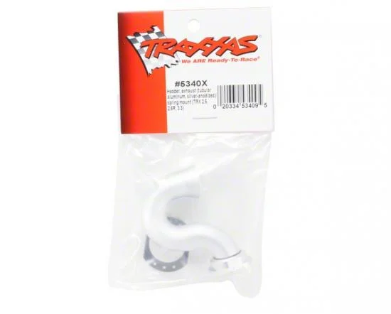 Traxxas Header exhaust (tubular Aluminium silver-anodized)/ spring mount (TRX 2.5 2.5R 3.3) &mdash; image 3 of 3