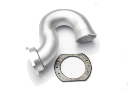 Traxxas Header exhaust (tubular Aluminium silver-anodized)/ spring mount (TRX 2.5 2.5R 3.3) &mdash; image 2 of 3