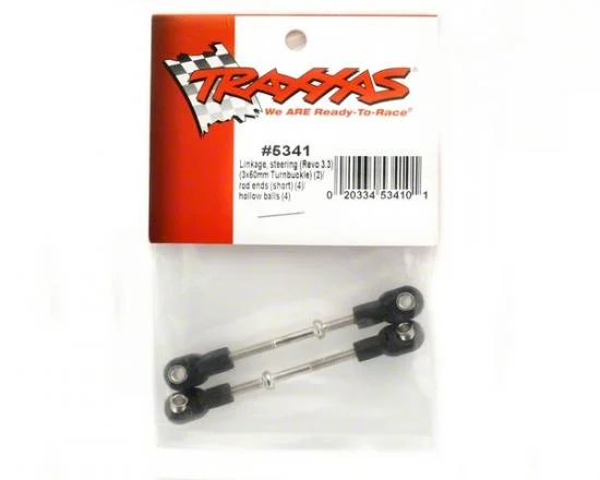 Traxxas Linkage steering (Revo 3.3) (3x50mm Turnbuckle) (2)/ rod ends (short) (4)/ hollow balls (4) (for use with Revo extended wheelbase chassis) — image 2 of 2