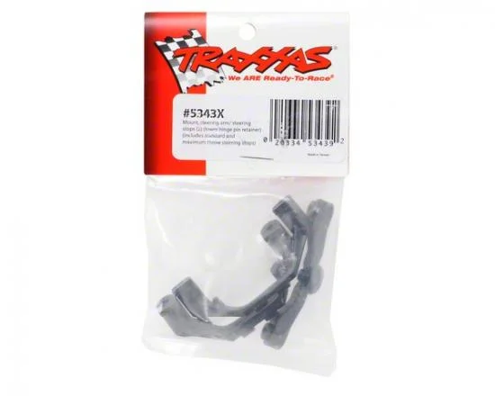 Traxxas Mount steering arm/ steering stops (2) (lower hinge pin retainer) (includes standard and maximum throw steering stops) &mdash; image 3 of 3