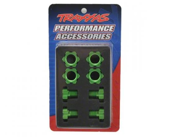 Traxxas Green-anodized Aluminium 17mm splined wheel hubs and hex nuts — image 3 of 3