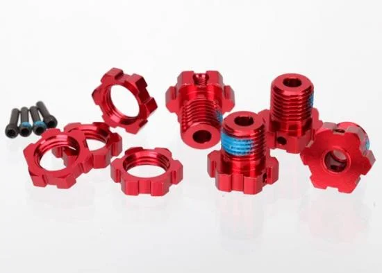 Traxxas Red-anodized Aluminium 17mm splined wheel hubs and hex nuts — image 2 of 2