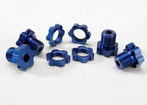 Traxxas Blue-anodized Aluminium 17mm splined wheel hubs and hex nuts &mdash; image 2 of 3