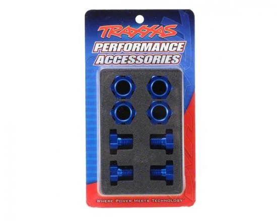 Traxxas Blue-anodized Aluminium 17mm splined wheel hubs and hex nuts &mdash; image 3 of 3