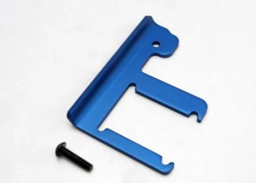 Traxxas Chassis brace Revo (3mm 6061-T6 Aluminium) (blue-anodized)/ 4x16mm BCS (works with both extended and standard length chassis) — image 2 of 3