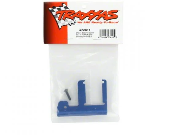 Traxxas Chassis brace Revo (3mm 6061-T6 Aluminium) (blue-anodized)/ 4x16mm BCS (works with both extended and standard length chassis) — image 3 of 3
