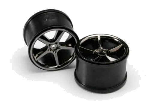 Traxxas Gemini 3.8 Wheels (black chrome) (2) &mdash; image 2 of 3