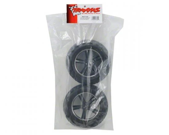 Traxxas Talon Tyres Pre-Glued On Black Gemini Chrome Wheels - Pair — image 3 of 3