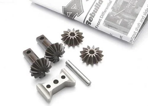 Traxxas Gear set differential (output gears (2)/ spider gears (2)/ spider gear shaft/ diff carrier support) — image 2 of 3
