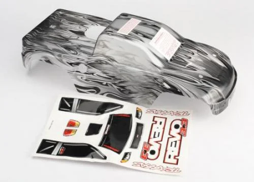 Traxxas Body Revo 3.3 ProGraphix (replacement for painted body. Graphics are printed requires paint final color application)/decal sheet — image 2 of 3