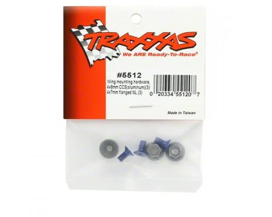 Traxxas Wing mounting hardware (4x8mmCCS (Aluminium)(3)/ 4x7mm flanged NL (3) — image 3 of 3