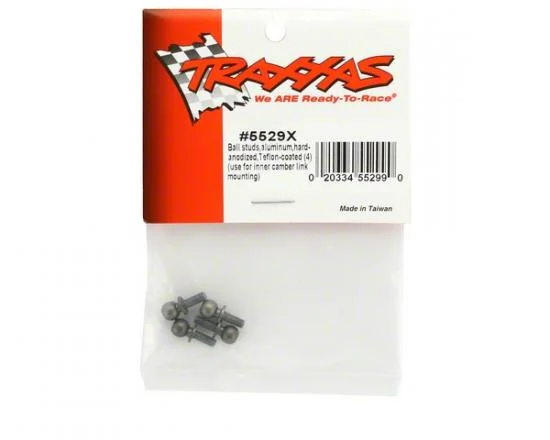 Traxxas Hard-anodized PTFE-coated Aluminium ball studs (4) (use for inner camber link mounting) &mdash; image 3 of 3