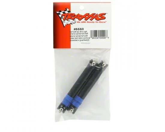 Traxxas Half shaft set left or right (internal splined half shaft/ external splined half shaft/ rubber boot/ metal U-joints) (assembled with glued boot) (2 assemblies) — image 3 of 3