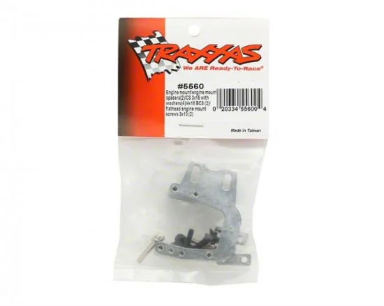 Traxxas Engine mount/ engine mount spacers (2)/ 3x15 CS with washers (4)/ 4x18 BCS (2)/ flathead engine mount screws 3x10 (2) — image 3 of 3