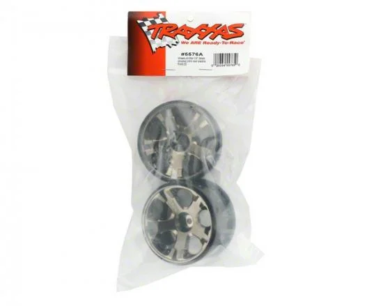 Traxxas All-Star 2.8 Wheels (black chrome) (nitro rear/ electric front) (2) &mdash; image 3 of 3
