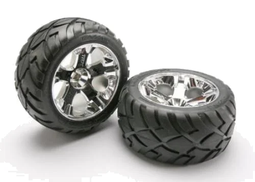 Traxxas Anaconda Tyres Pre Glued On All Star Chrome Wheels - 12mm Hex (Nitro Rear/Elec Front) — image 2 of 3