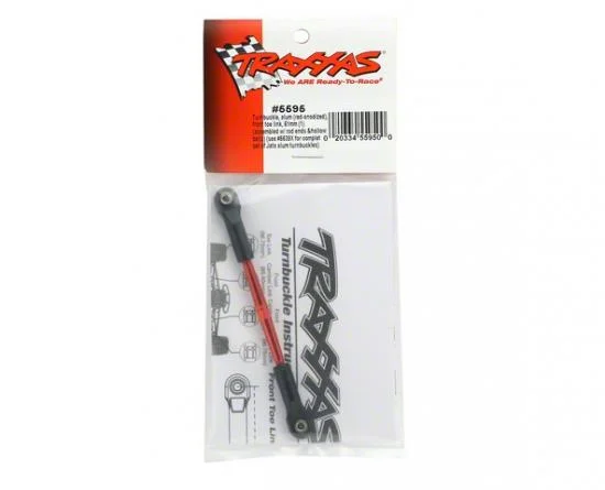 Traxxas Turnbuckle Aluminium (red-anodized) front toe link 61mm (1) (assembled with rod ends and hollow balls) (see part 5539X for complete set of Jato Aluminium turnbuckles) &mdash; image 3 of 3