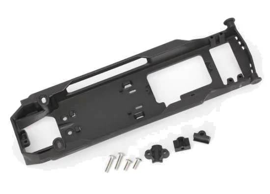 Traxxas Radio tray/ radio tray retainer (2)/ stuffing tube clamp/ 4x16mm BCS (stainless) (2)/ 4x10mm BCS (stainless) (2) — image 2 of 3