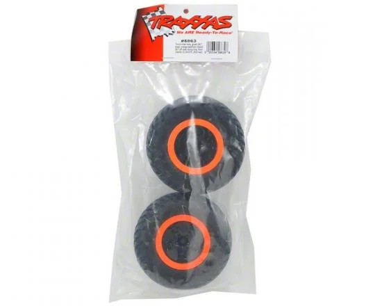Traxxas Tires wheels assembled glued (SCT black orange beadlock wheels dual profile (2.2 outer 3.0 inner) SCT off-road racing tire foam inserts) (2) (4WD f/r 2WD rear) (TSM rated) — image 3 of 3