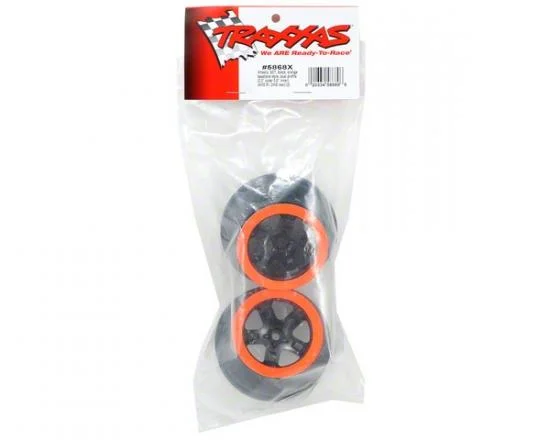 Traxxas Wheels SCT black orange beadlock style dual profile (2.2 outer 3.0 inner) (4WD f/r 2WD rear) (2) — image 3 of 3