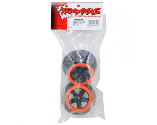 Traxxas Wheels SCT black orange beadlock style dual profile (2.2 outer 3.0 inner) (2WD front) (2) — image 3 of 3