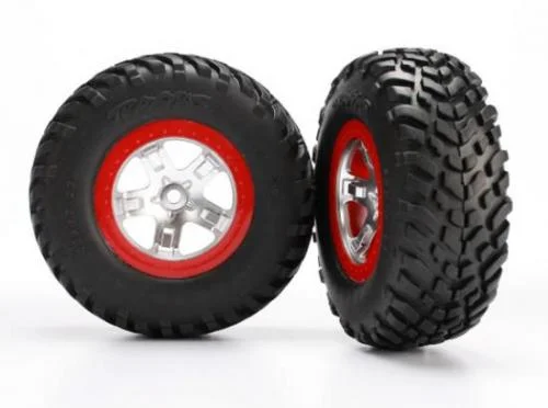 Traxxas SCT Soft Short Course Tyres on SCT Chrome/Red Wheels - 12mm Hex (2) — image 2 of 3